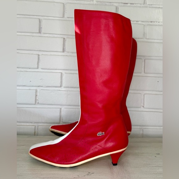 Vintage Lacoste Holly Leather Boots – Flamme/White, Size 7 (Fits Like 7.5–8) - Picture 10 of 12
